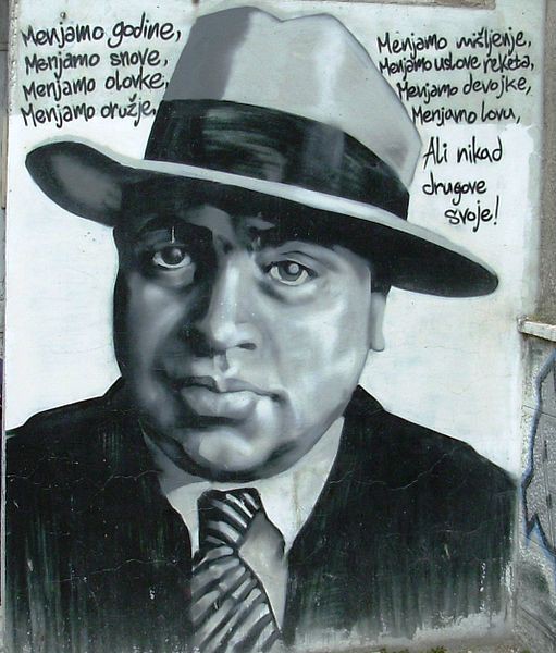 Graffiti of Al Capone made by Partizan fans in Belgrade, Serbia
